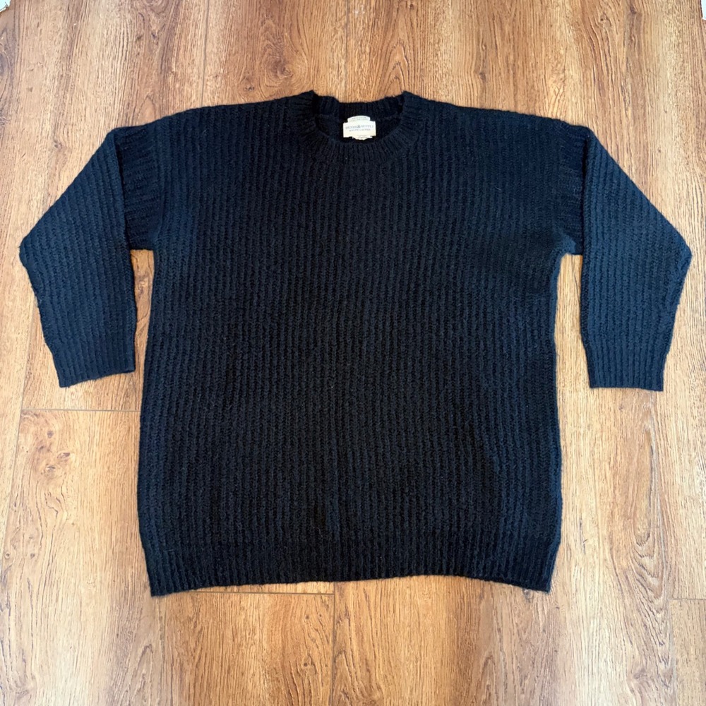 Ralph Lauren Denim &‎ Supply Black Knit Wool Alpaca Mohair Sweater Womens Large
